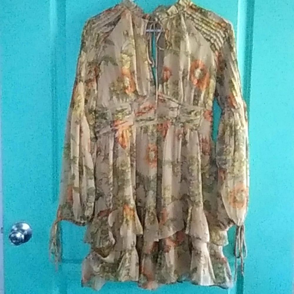 ASOS Olive Green Floral Mini Dress